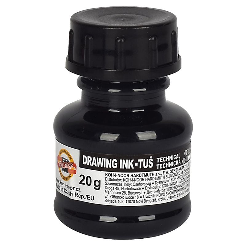 Штемпельна продукція туш для креслення 20 мл чорна 141701 KOH-I-NOOR