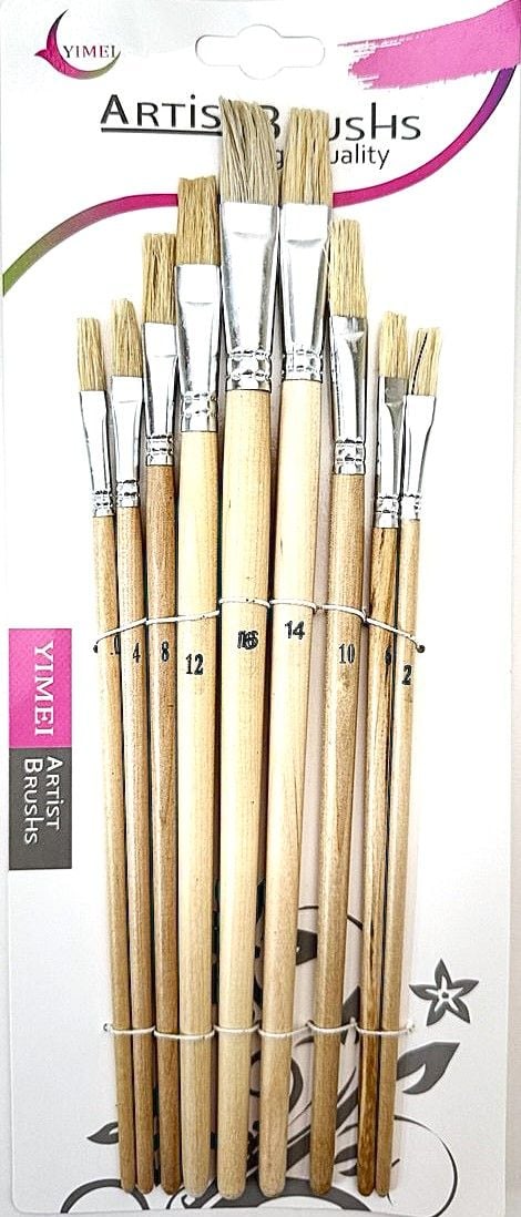 Пензлики набір 9 шт для клею щетина CN-1109 AIHAO