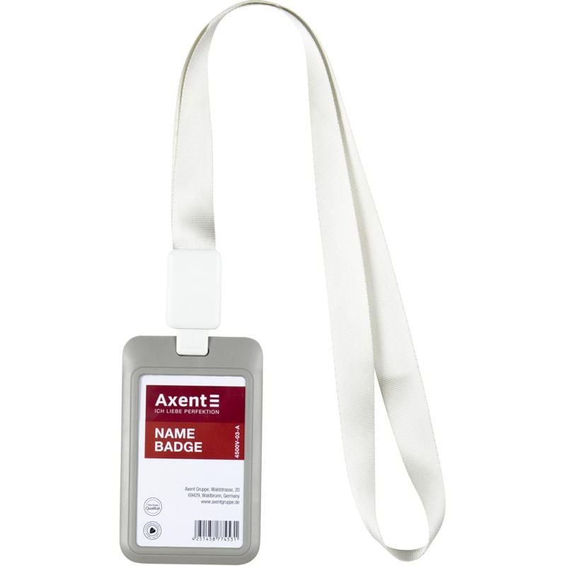 Бейдж слайдер вертикальний теплий сірий 54 *85 мм (5 шт/уп) 4500V-03 Axent