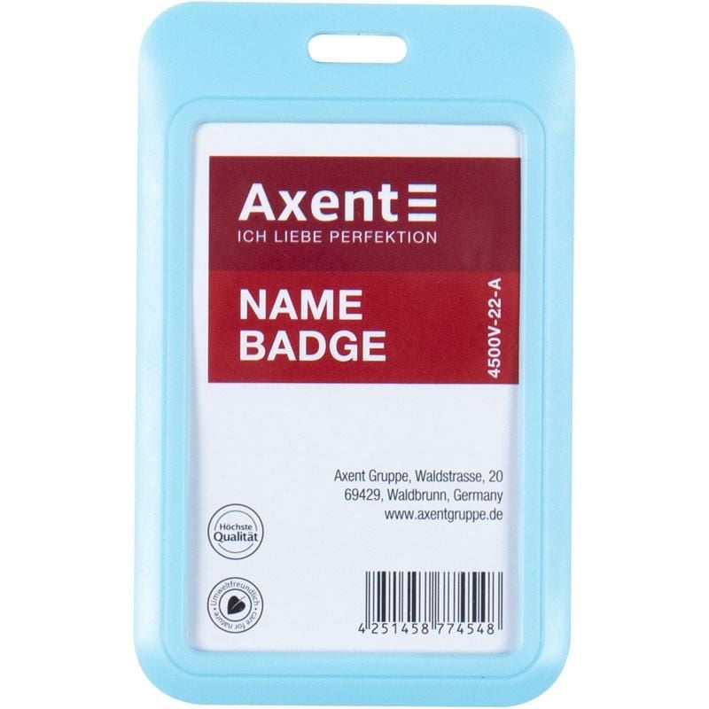 Бейдж слайдер вертикальний блакитний 54 *85 мм (5 шт/уп) 4500V-22 Axent
