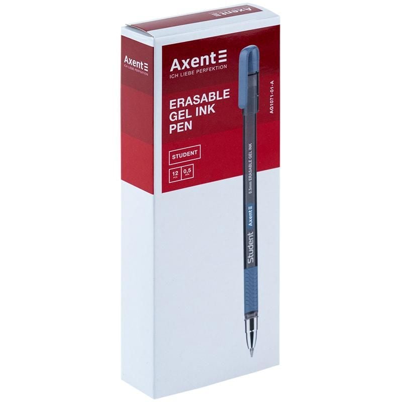 Ручка пиши/стирай гелева Student чорна (12 шт/уп) AG1071-01 Axent