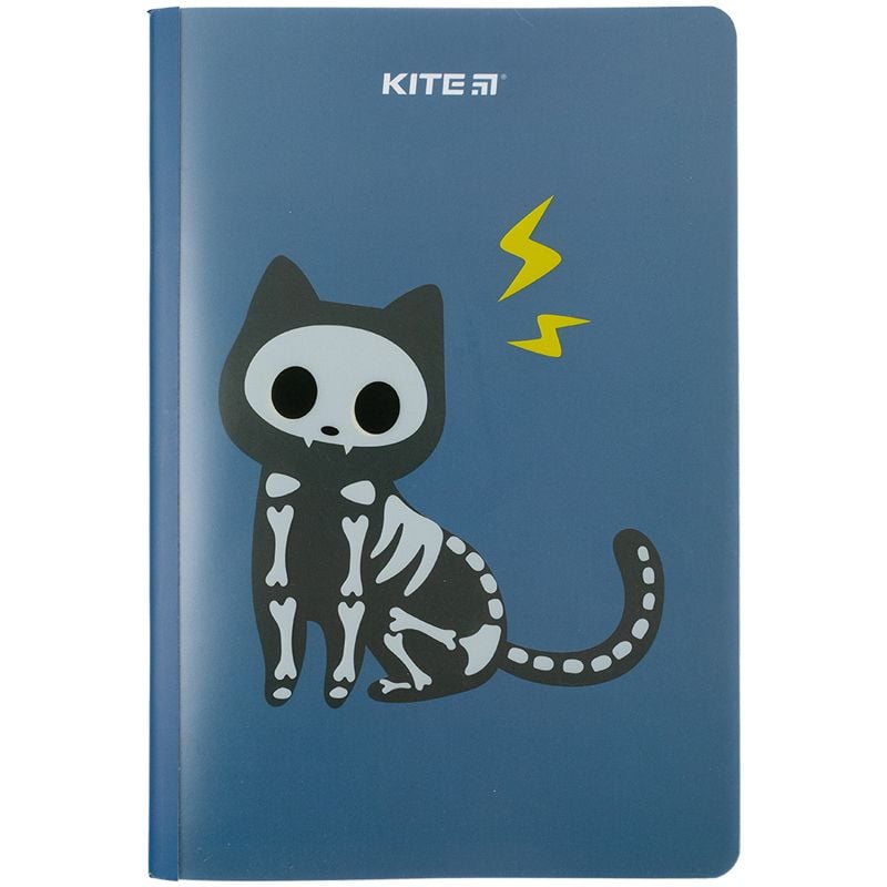 Блокнот А5+ 40 арк пластикова обкл подвійна Cat Sceleton K23-460-1 Kite