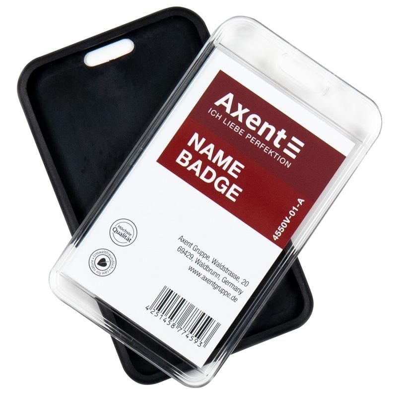 Бейдж -чохол Soft Touch матовий чорний (5 шт/уп) 4550V-01 Axent