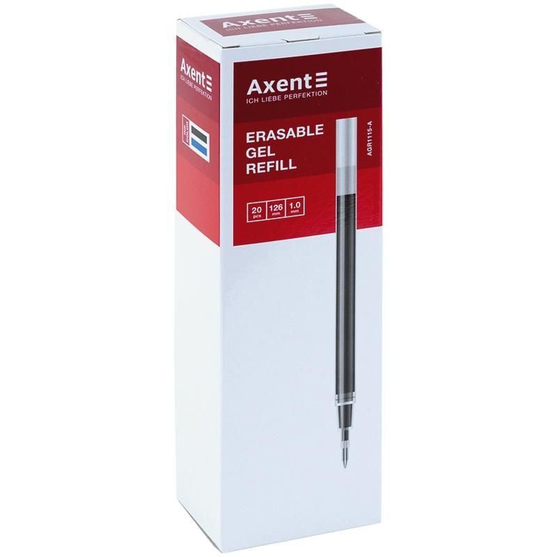 Стрижні гелеві довжина 126 мм 1,0 мм чорний (20 шт/уп) AG1115-01 Axent