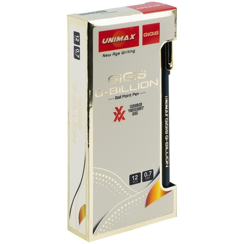 Ручка кулькова ULTRON G-BILLION 2-х кратна чорна (12 шт/уп) UX-151-01 UNIMAX