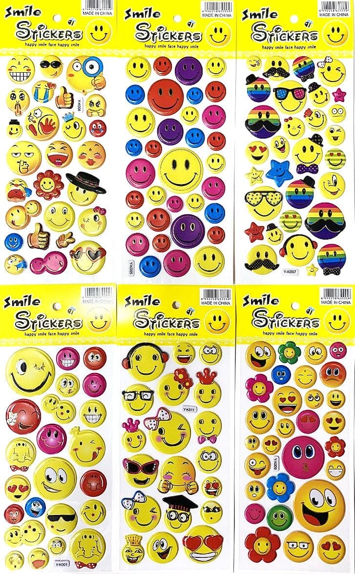 Наліпки 29*12 см Смайл (12 шт/уп) Y-K (RS-0193) Імпорт