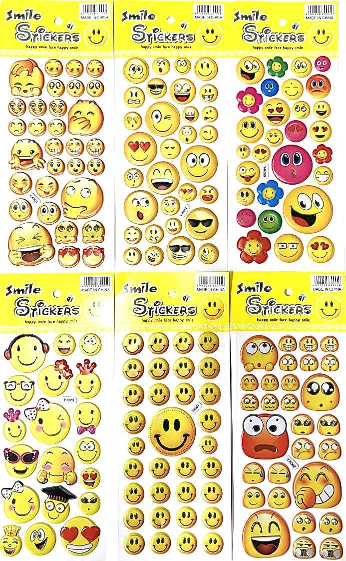 Наліпки 29*12 см Смайл (12 шт/уп) Y-K (RS-0193) Імпорт