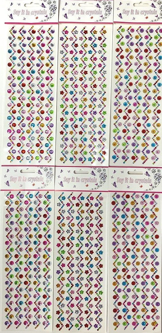 Наліпки стрази 32*10,5 см (12 шт/уп) RS-0188 Імпорт