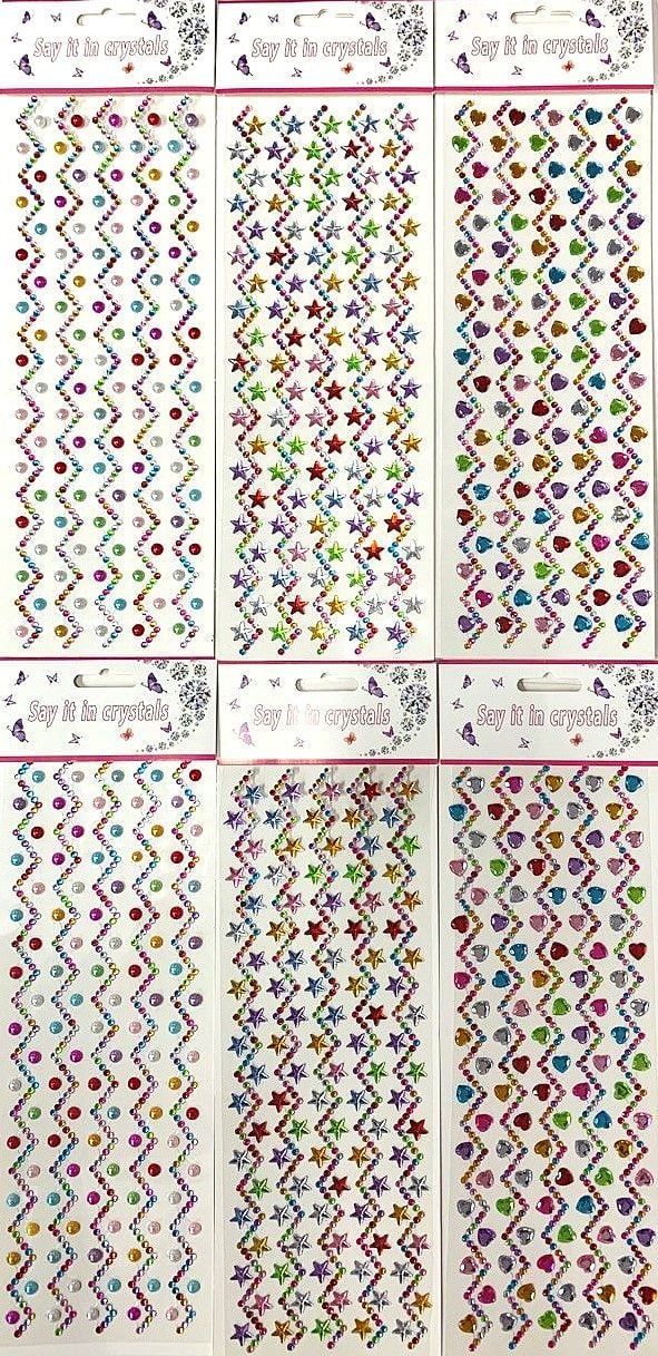 Наліпки стрази 32*10,5 см (12 шт/уп) RS-0188 Імпорт