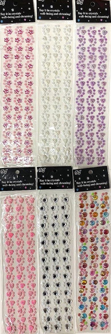 Наліпки стрази 32*7 см (12 шт/уп) SA-0255 (0183) Імпорт