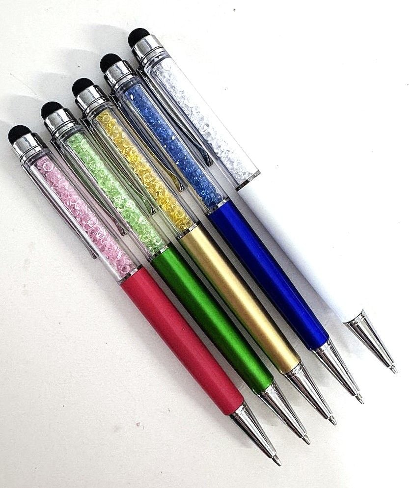 Ручка кулькова стілус зі стразами напівоберт (60 шт/уп) Стрази Імпорт