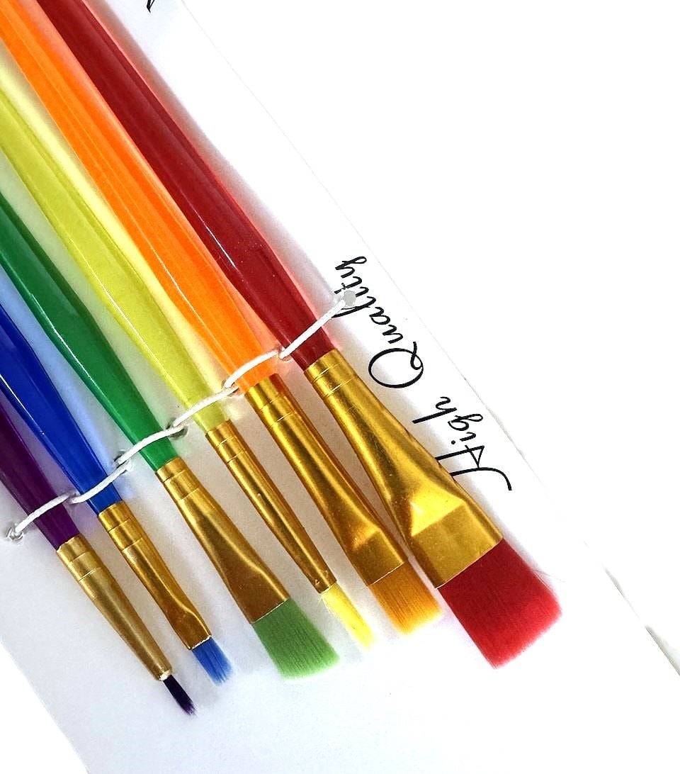 Пензлики набір пласкі 6шт №1-6 кольорові ST-5147 SULTANI