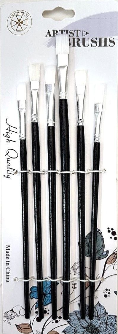 Пензлики набір пласкі 6шт №1-6 нейлон ST-5153 SULTANI