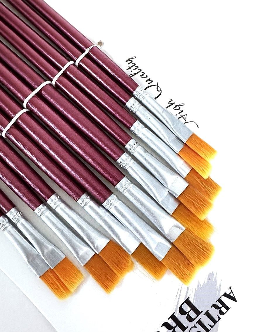 Пензлики набір пласкі 12шт №1-9 нейлон ST-5143 SULTANI