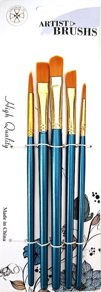 Пензлики набір пласкі 5шт нейлон ST-5144 SULTANI