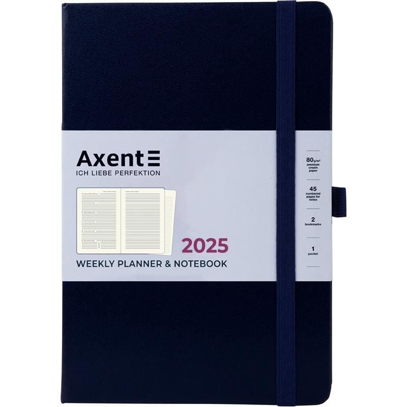 Блокнот щотижневик 2025 Prime Strong 145*210 синій 8507-25-02 Axent