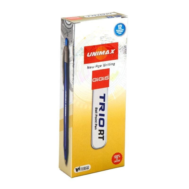 Ручка масляна автомат 1,0 мм TRIO RT синя (12 шт/уп) UX-109-02 UNIMAX