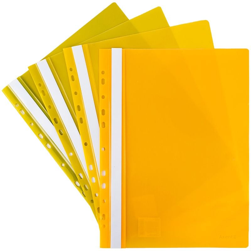Папка швидкозшивач А4 з перфорацією жовтий асорті (20 шт/уп) 1318-26/1 Axent