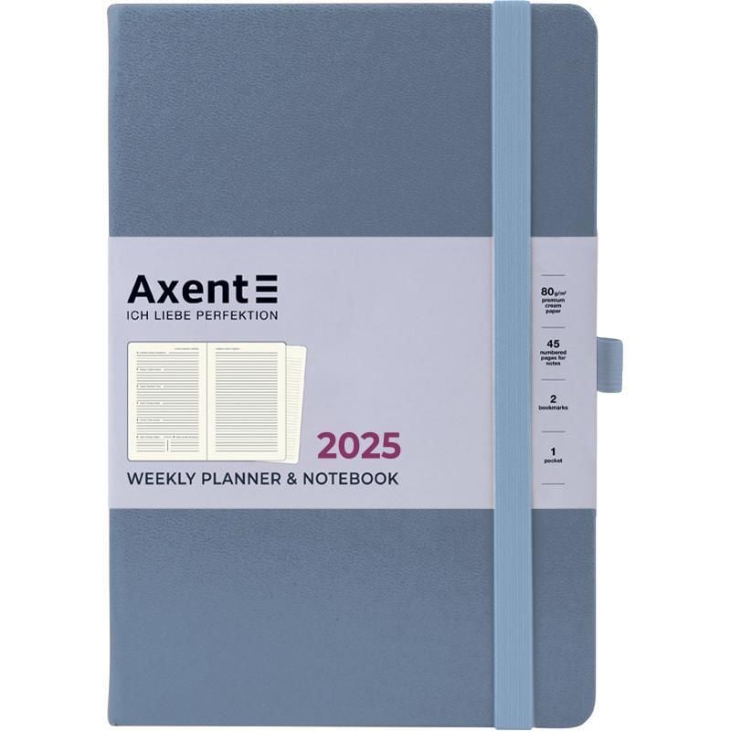 Блокнот щотижневик 2025 145*210 мм Prime strong сірий 8507-25-62 Axent