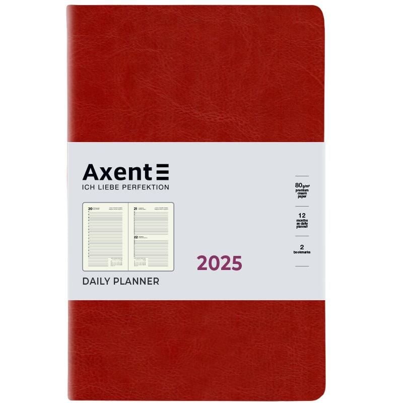 Блокнот щоденник 2025 Partner City Soft 145*210 мм бордовий 8821-25-04 Axent