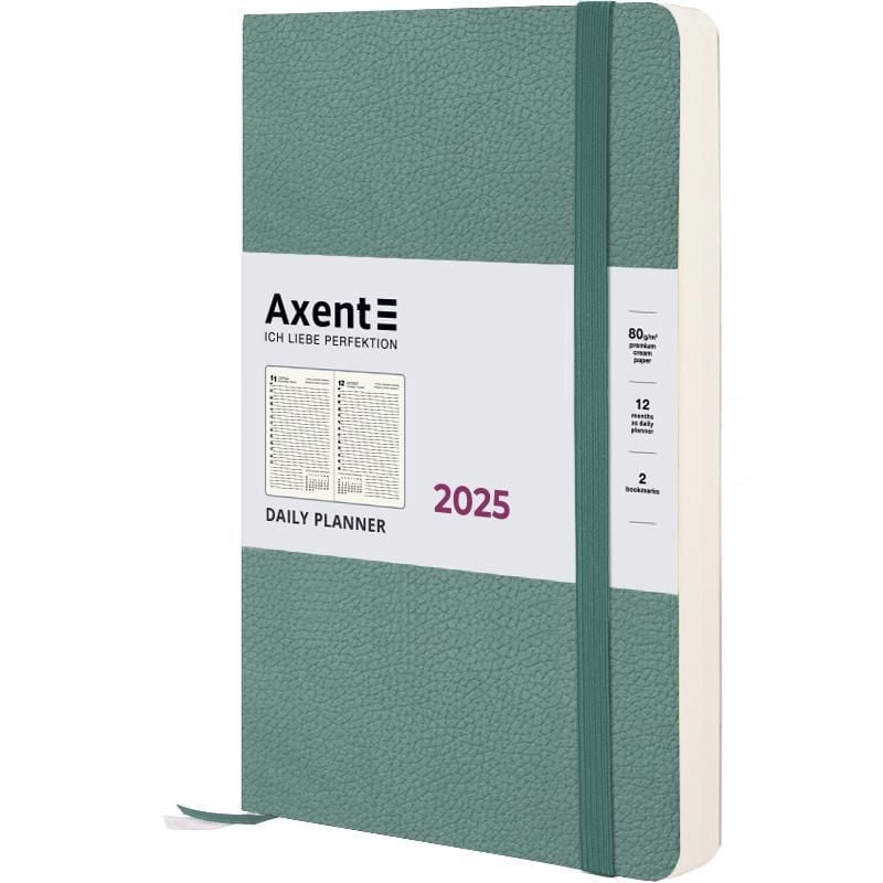 Блокнот щоденник 2025 Partner Soft Skin 145*210 мм сіро-лазурний 8810-25-48 Axent