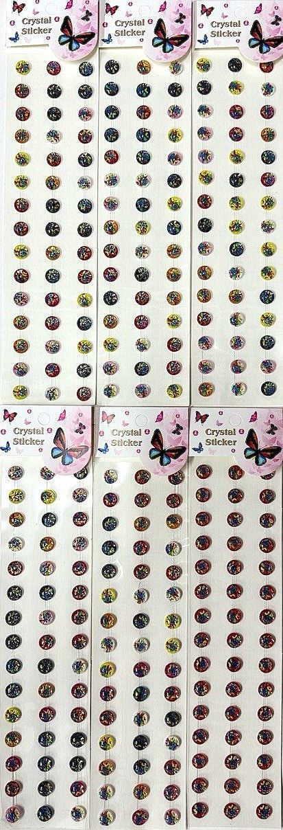 Наліпки стрази камінці асорті 28.5*6.5см (12 шт/уп) 891426