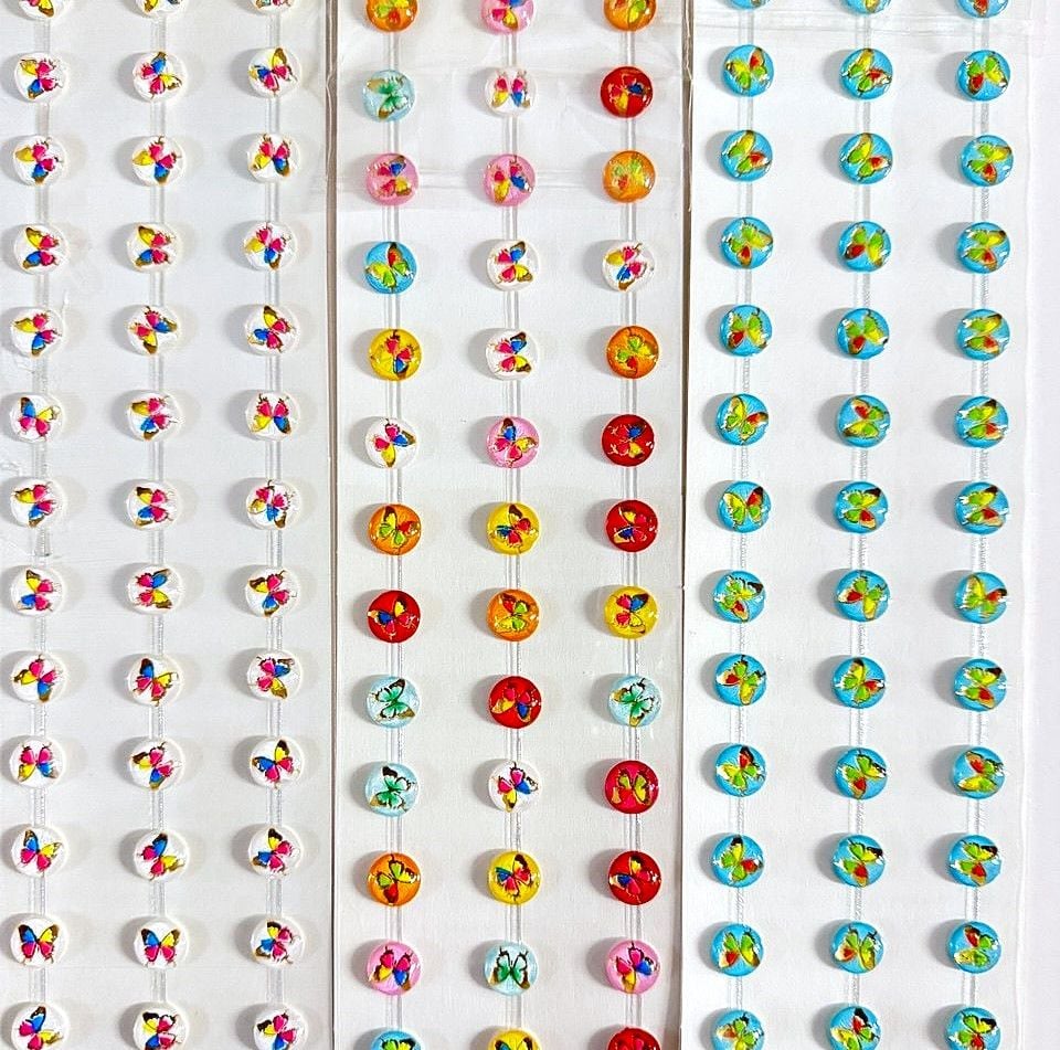 Наліпки стрази камінці асорті 28.5*6.5см (12 шт/уп) 891426