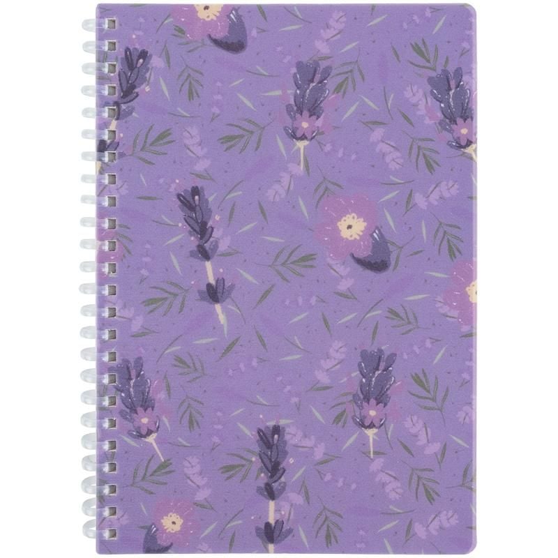 Блокнот А5 на спіралі пластикова обкл 80 арк клітинка Lavender-2 8033-2 Axent