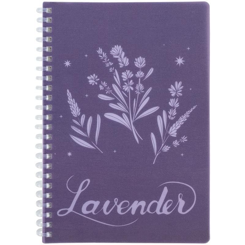 Блокнот А5 на спіралі пластикова обкл 80 арк клітинка Lavender-4 8033-4 Axent