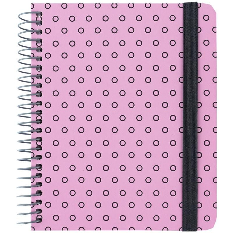 Блокнот В6+ на спіралі тверда обкл 120 арк клітинка рожевий 8461-1 Axent