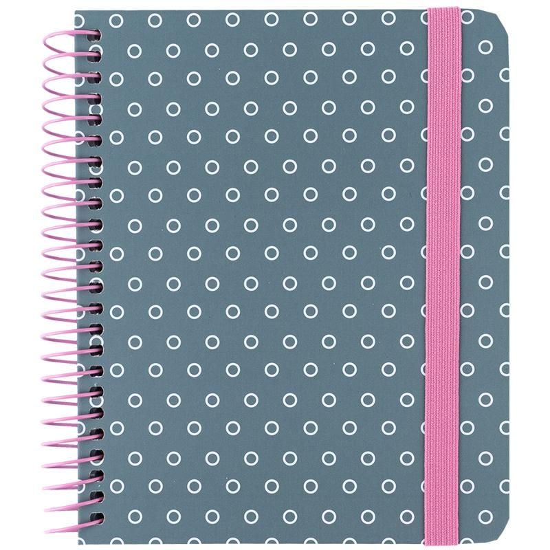 Блокнот В6+ на спіралі тверда обкл 120 арк клітинка сіро-зелений 8461-2 Axent