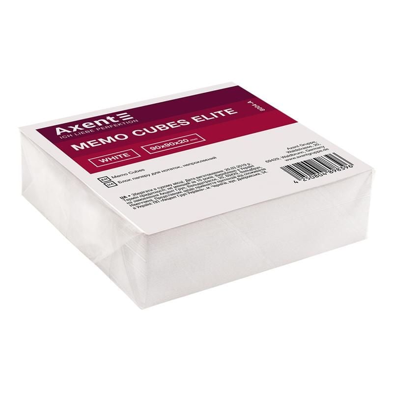 Папір блок для нотаток Elite White 90*90*20 мм непрокл 8004 Axent
