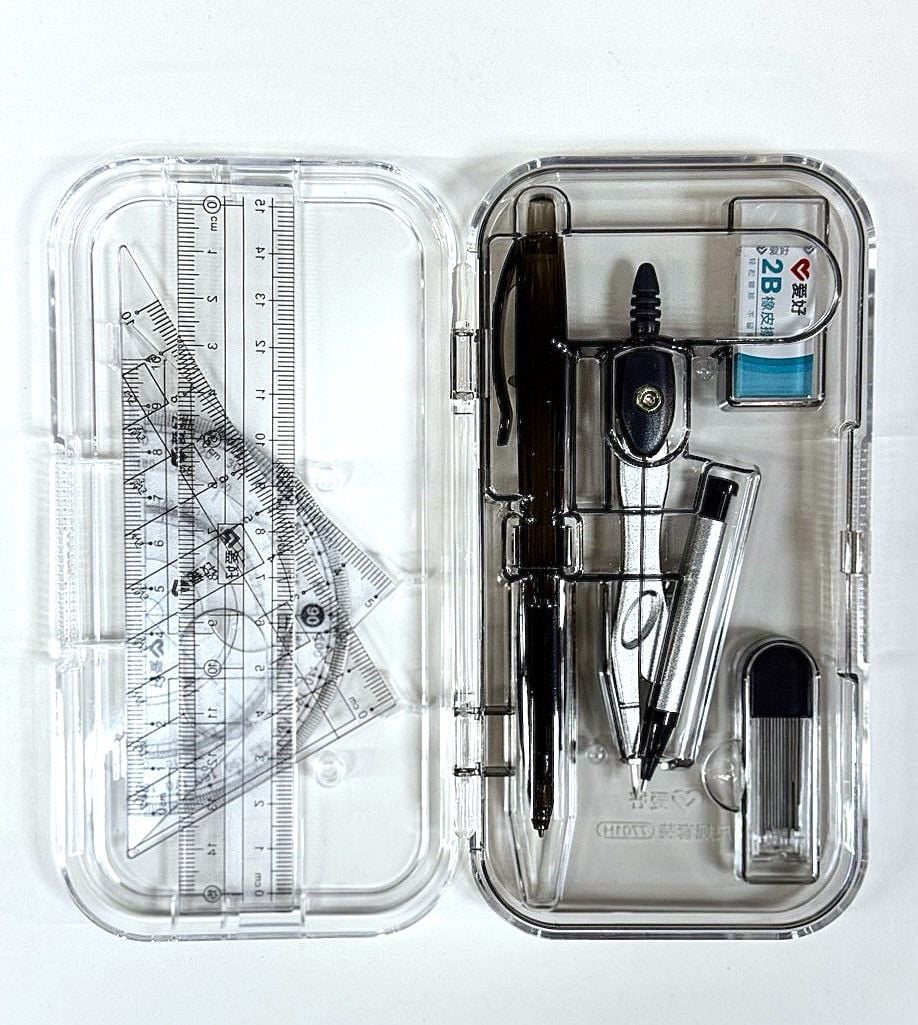 Готовальня з олівцем в прозорому кейсі 8 предметів CS 7701H AIHAO