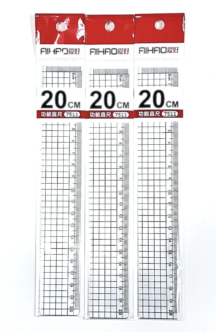 Лінійка 20 см прозора (30 шт/уп) AH-7511 AIHAO