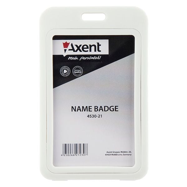 Бейдж вертикальний 50*85 мм білий (5 шт/уп) 4530-21 Axent