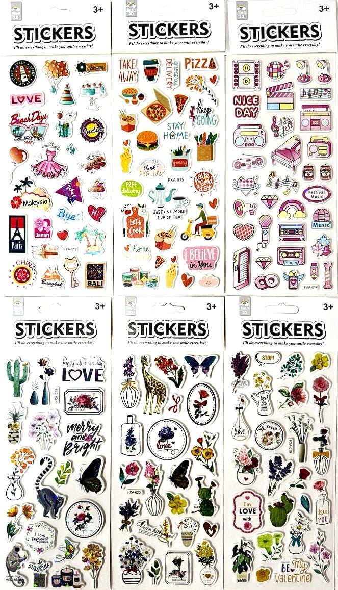 Наліпки 10,5*27 см (12шт) FXA(RS-0266) Імпорт