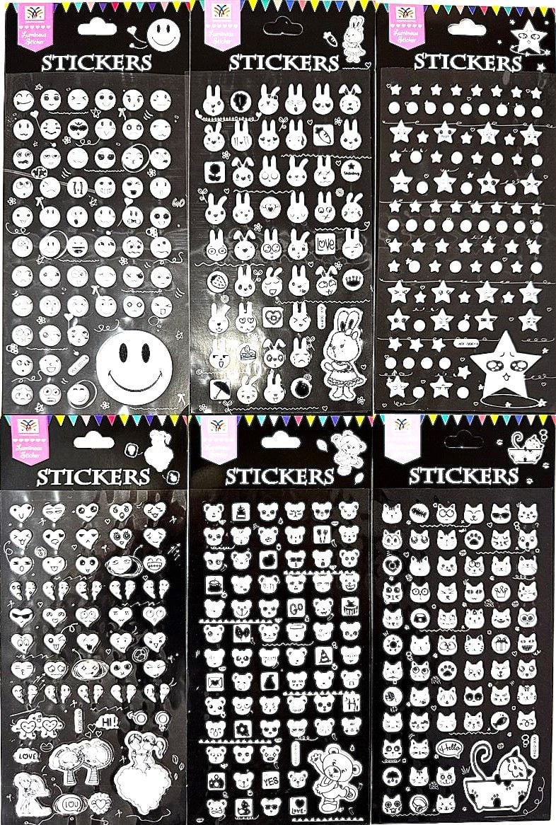 Наліпки Мордочки 21,5*9,5см (12 шт/уп) WX Імпорт