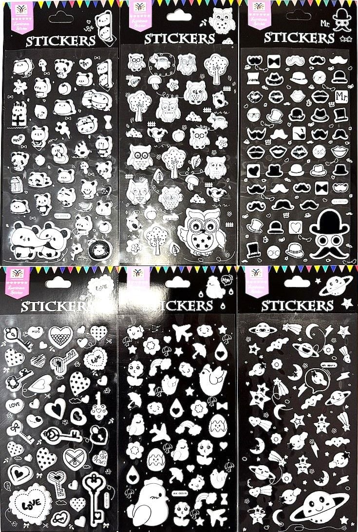 Наліпки Мордочки 21,5*9,5см (12 шт/уп) WX Імпорт