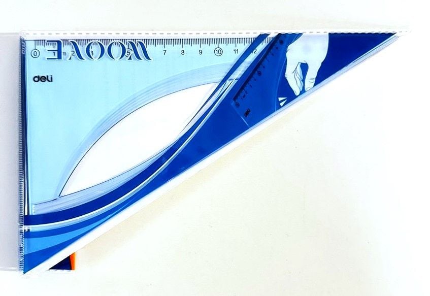 Трикутник блакитний тонований 18 см 60 град H15 Deli