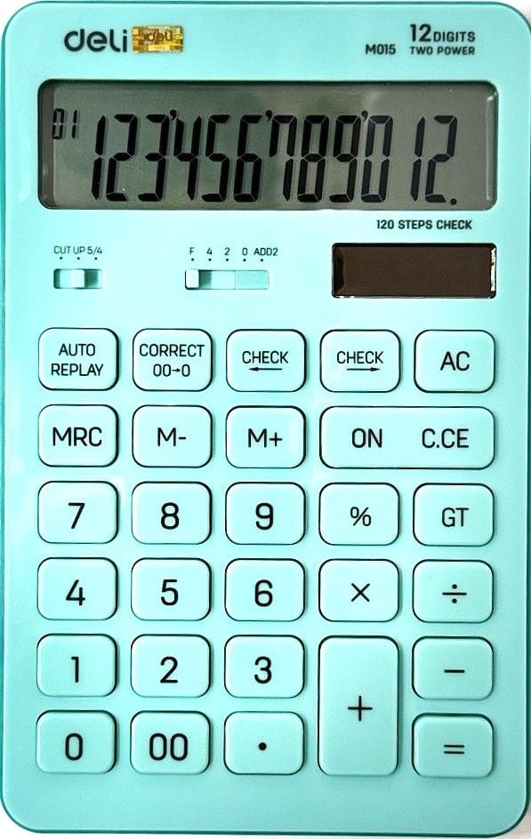 Калькулятор 12 розр 120 кроків перевірки RIO бірюзовий M015 31 Deli