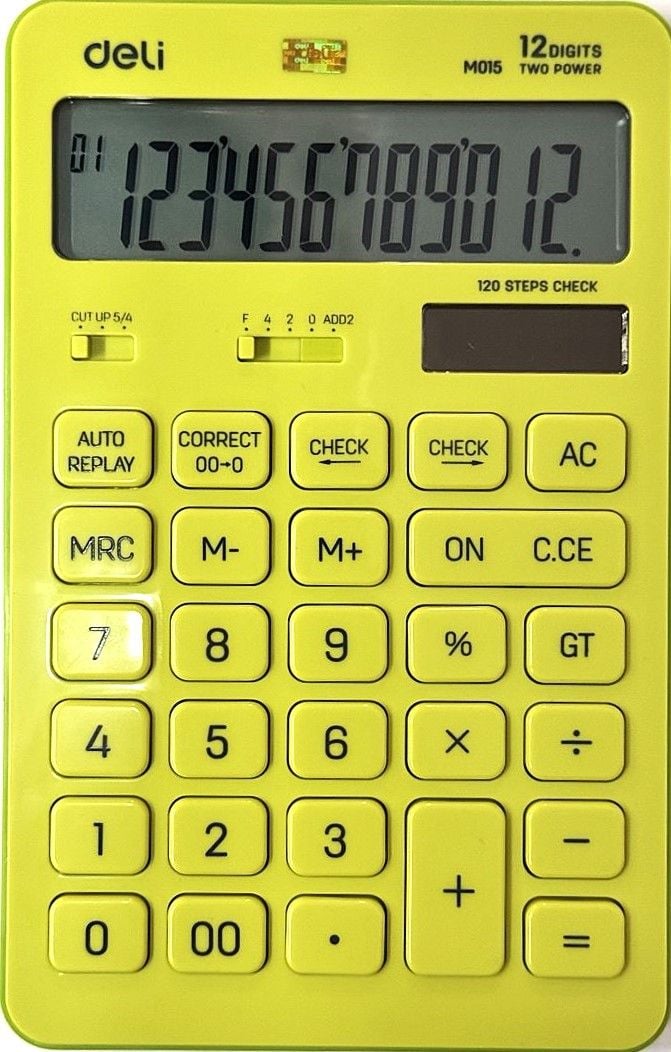Калькулятор 12 розр 120 кроків перевірки RIO салатовий M015 51 Deli