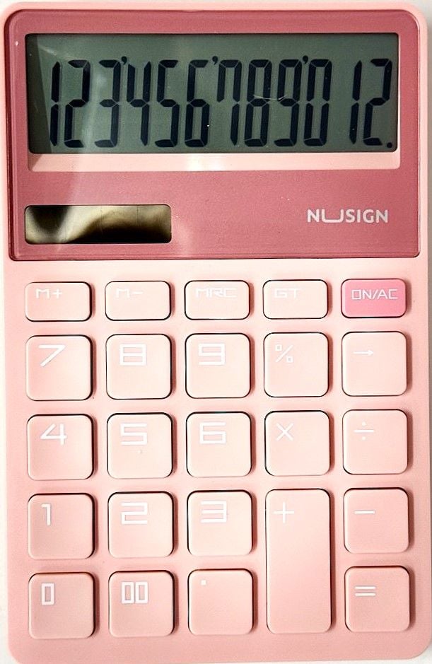 Калькулятор 12 розр NUSIGN рожевий ENS042 Deli