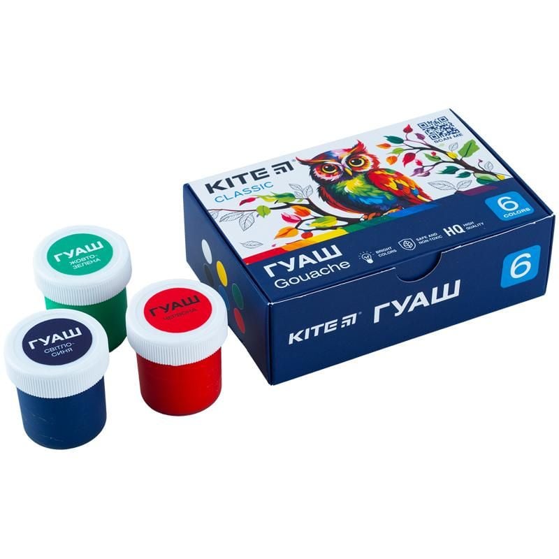 Фарби гуашь Classic 6 кол 20 мл K-062 Kite