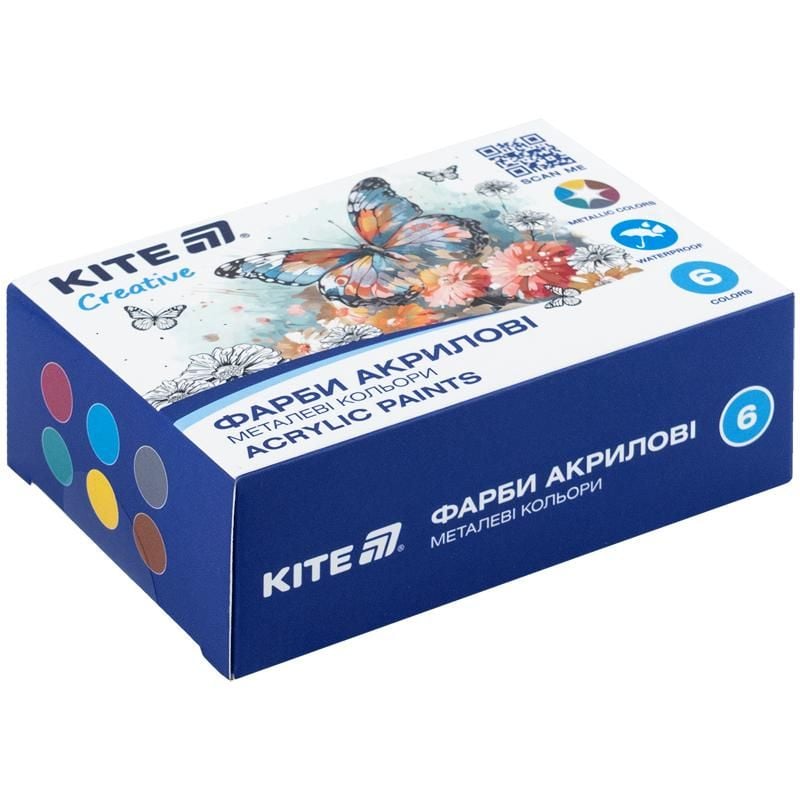 Фарби акрилові Creative 6 кол 20 мл металеві K-273 Kite