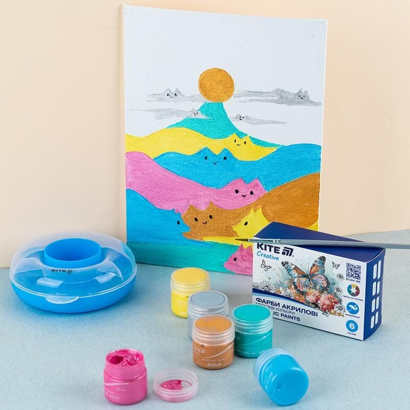 Фарби акрилові Creative 6 кол 20 мл металеві K-273 Kite