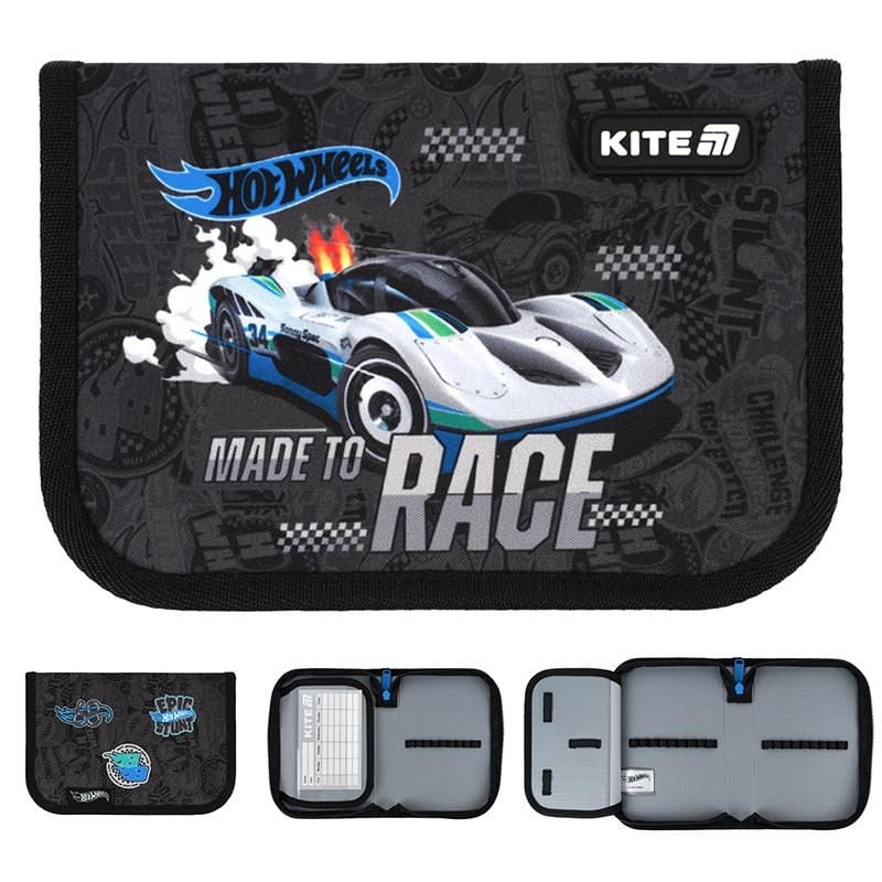 Пенал 1 відділення 1 відворот Hot Wheels HW25-621 Kite