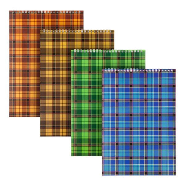 Блокнот на спіралі А5 48 арк кліт асорті (4 шт/уп) D8012-01 Delta by Axent