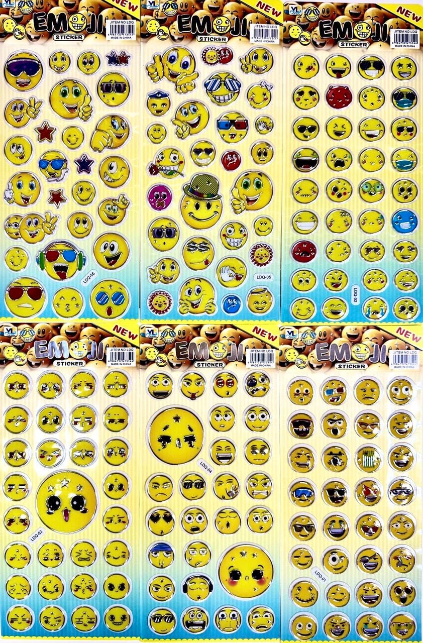 Наліпки Смайли 28*12.5 см (20 шт/уп) LDQ (SA-0268)