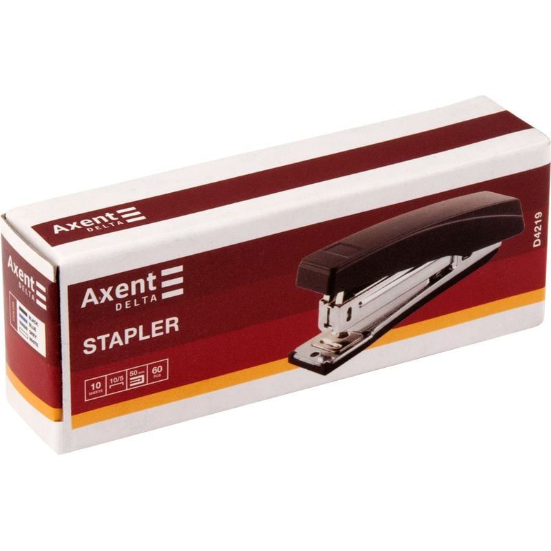 Степлер пластмасовий №10/5, 10 арк., синій D4219-02 Delta by Axent