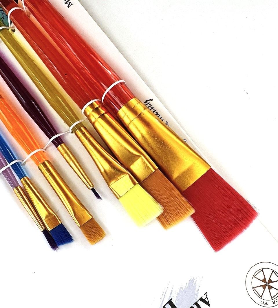 Пензлики набір 7 шт нейлон кольорові (12 шт/уп) ST-5148 TUKZAR